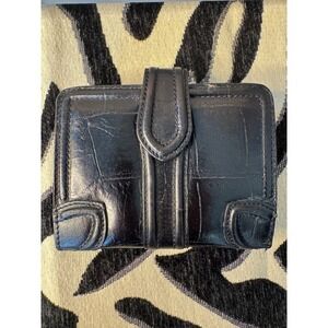 Brighton‎ Black Leather Kiss Lock Wallet